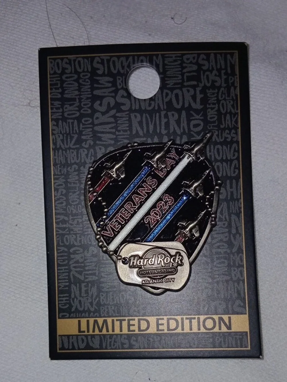2023 Hard Rock Hotel & Casino Atlantic City Veterans Pin New Limited Edition
